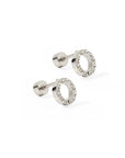 Screwback Stud Earrings - Lainey - Silver
