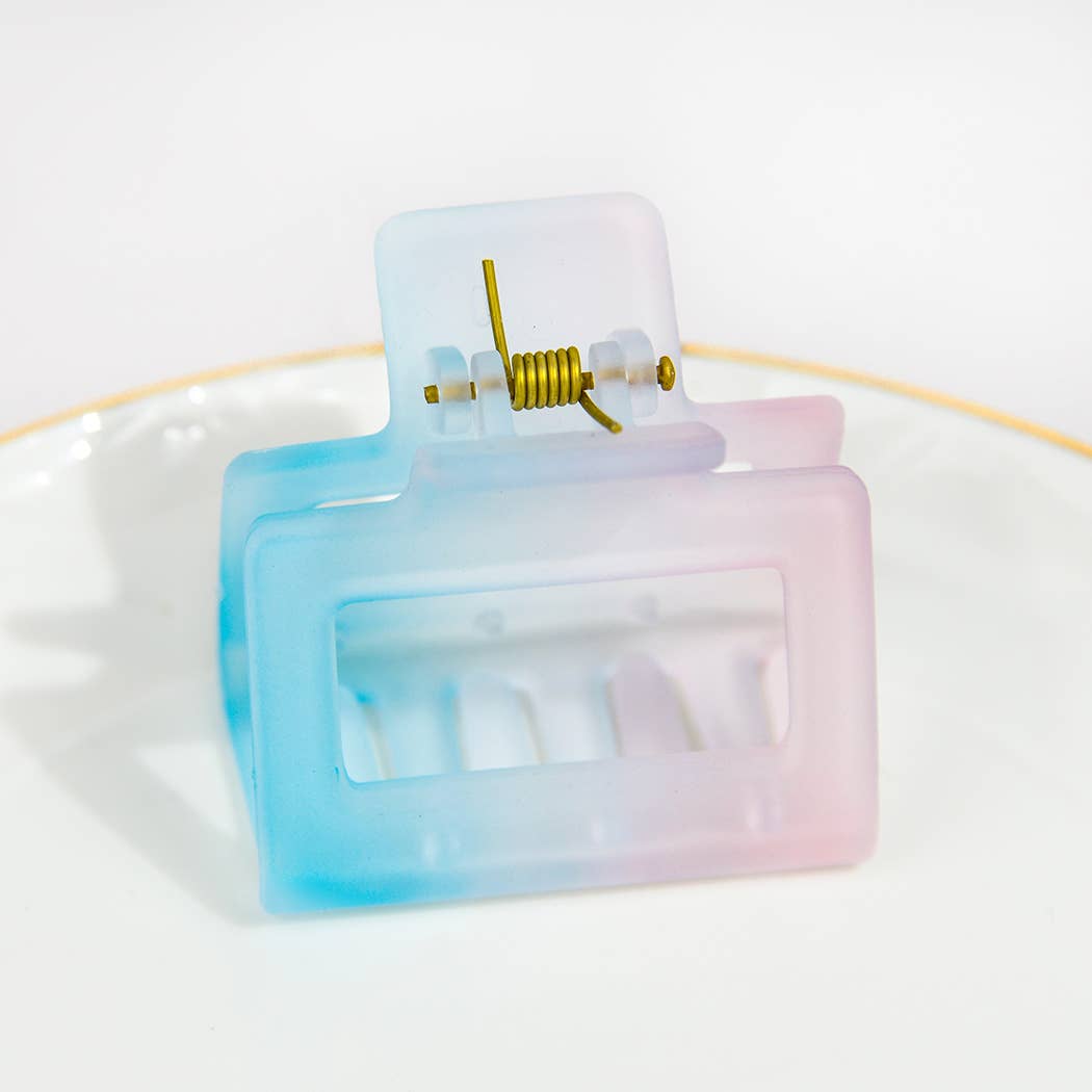 French Matte Gradient Square Medium Hair Claw Clips