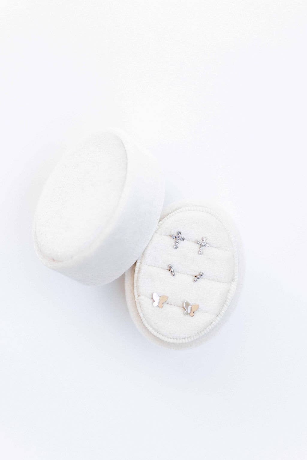 Screwback Stud Earrings - Tally - Silver