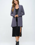Made in USA Brushed Knit Draped Cardigan with Cashmere Feel