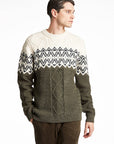 Cable Sweater with two color yolk