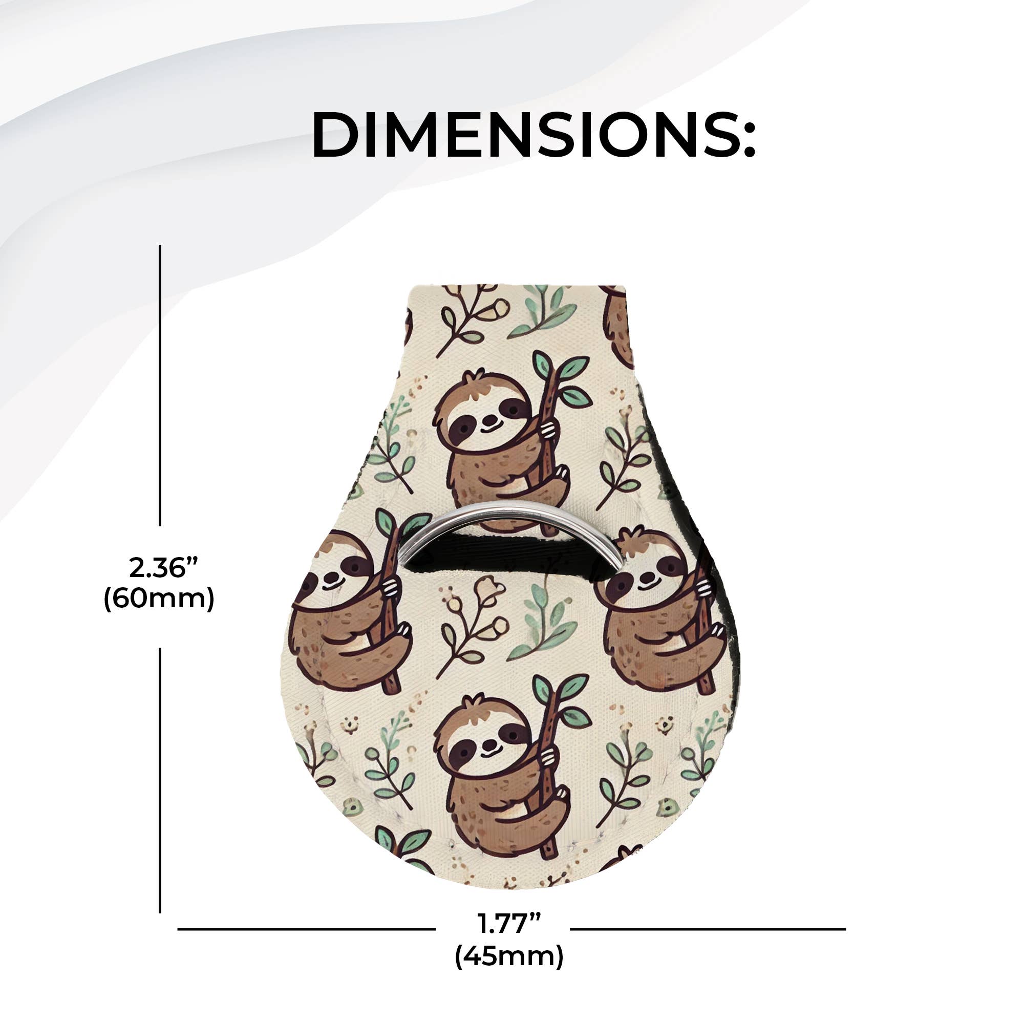 Neoprene AirTag Compatible Case Keychain – Sloth