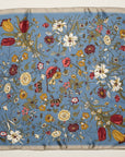 Vintage Botanical Floral Square Scarf – Elegant Garden Print Satin Neck & Hair Scarf