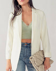 Simple Structured Blazer with Welt Pockets