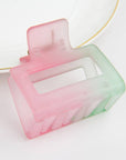French Matte Gradient Square Medium Hair Claw Clips