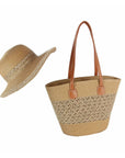 Woven Straw Tote and Sun Hat Set