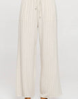Made in USA Linen Striped Adjustable Straight Leg Pants