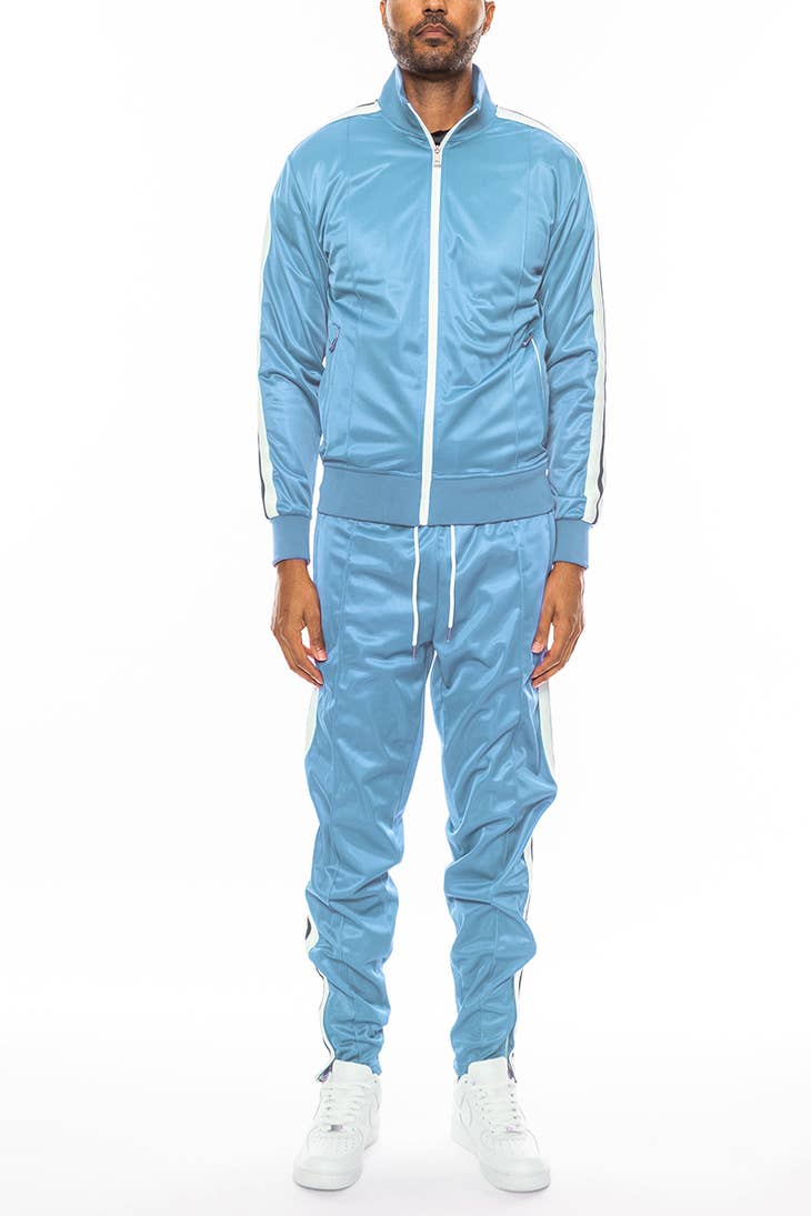 Striped Tape Full Zip Track Suit - Each Piece Separate