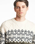 Cable Sweater with two color yolk