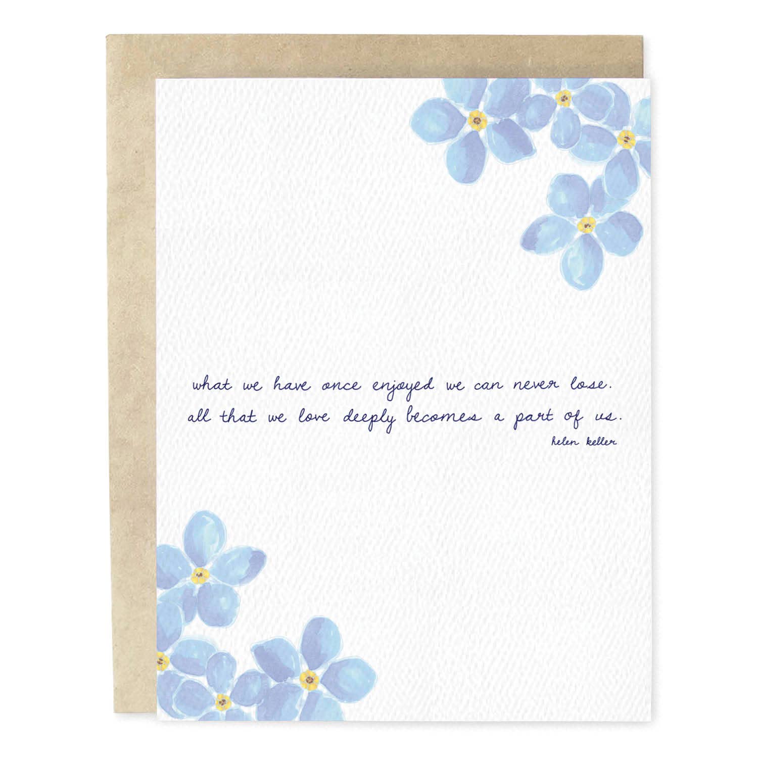 Helen Keller Quote Hand-Illustrated Sympathy Greeting Card