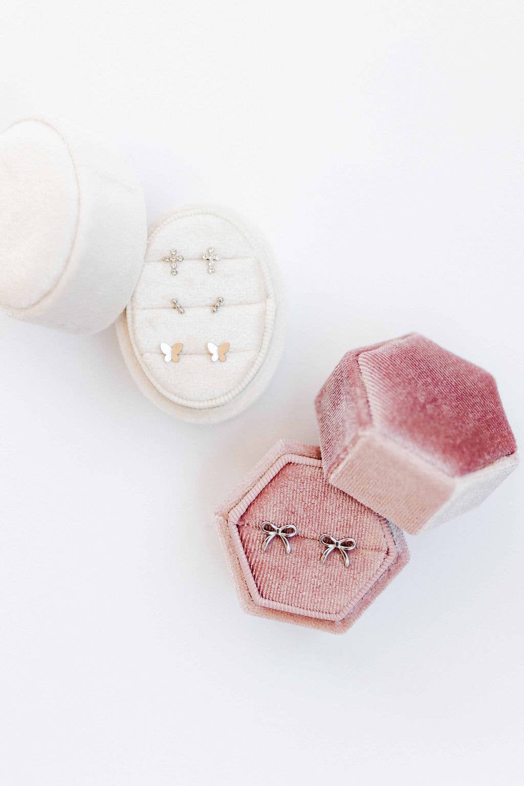 Screwback Stud Earrings - Tally - Silver