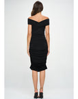Off Shoulder Midi Bodycon Dress
