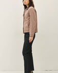 Barn Jacket with Faux Leather Collar