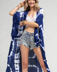 Tie Dye with Crochet Accent Kimono