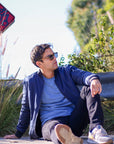 Lewis Sherpa Lined Bomber Jacket - Navy