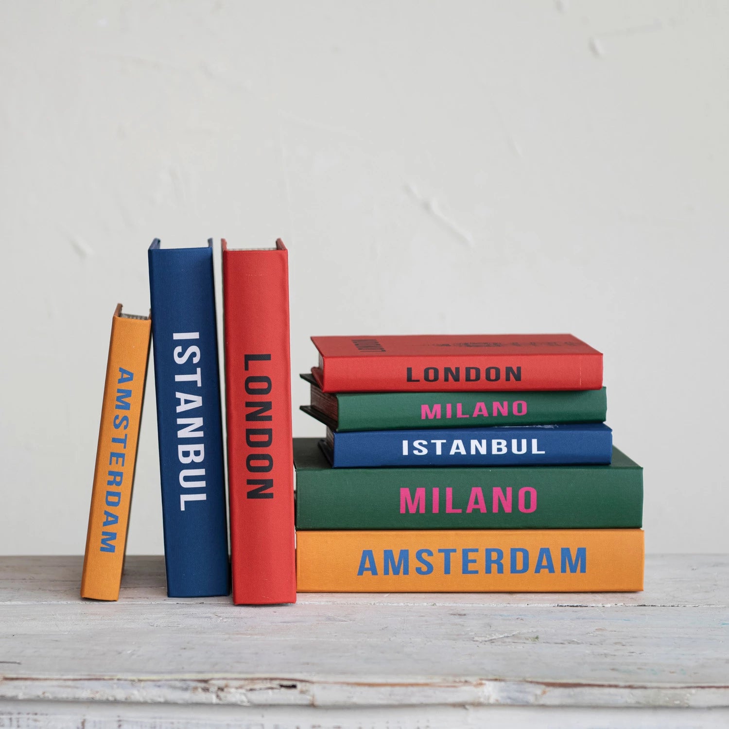 Book Storage Boxes w/ City Name, 4 Styles