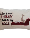 Cotton Slub Lumbar Pillow w/ Embroidered Therapy Dog