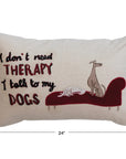 Cotton Slub Lumbar Pillow w/ Embroidered Therapy Dog