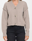 Thick Knit Long Sleeve Cardigan with Buttons