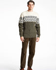 Cable Sweater with two color yolk