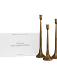 *NEW* Gold Cast Iron Taper Candle Holders, Set of 3