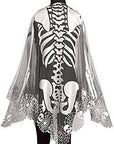 Skeleton 60x60 Pewter Lace Halloween Poncho Costume
