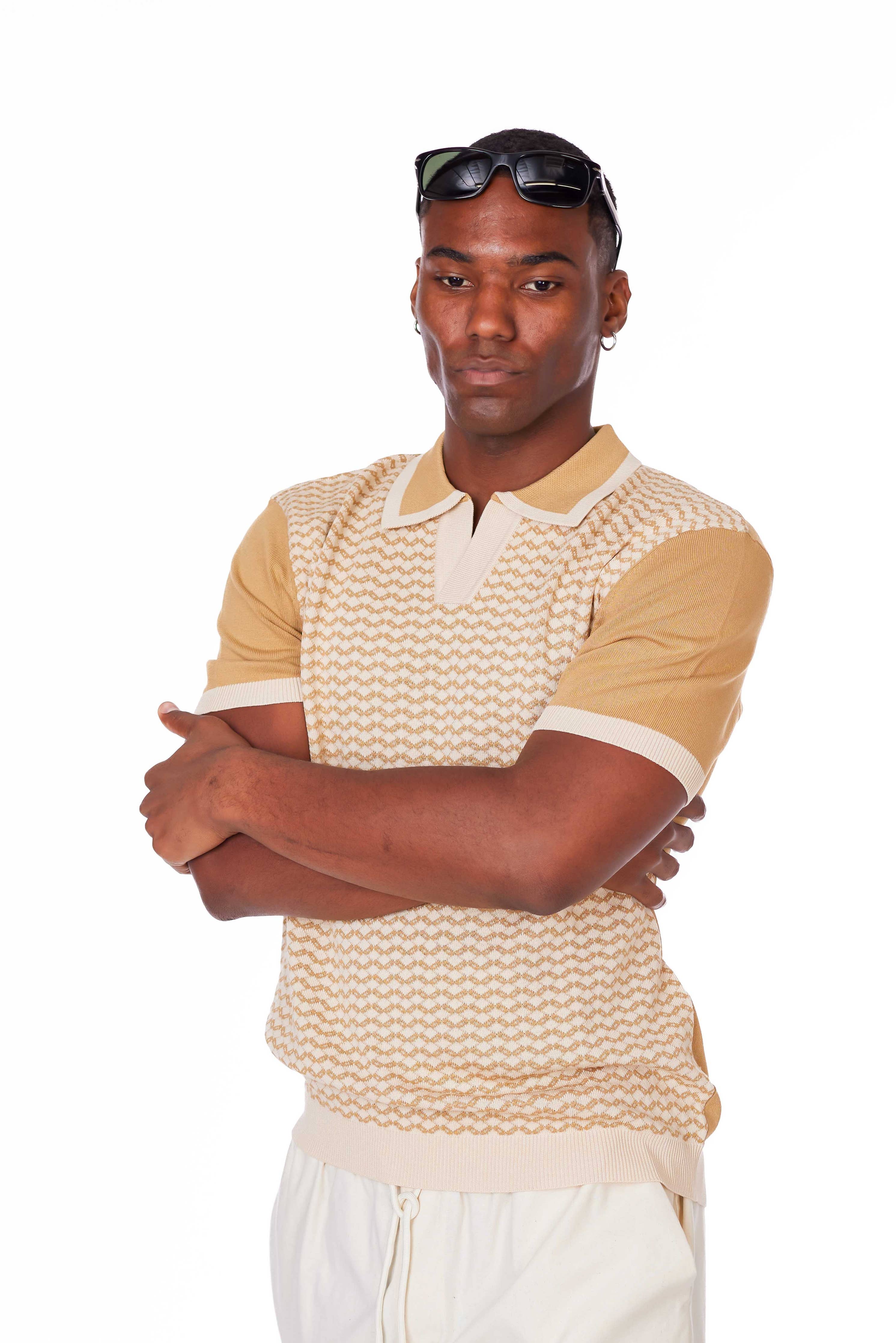 Men's Textured Polo Shirt