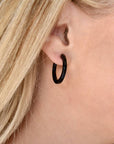 Holly Mini Hoop Earrings - True Black