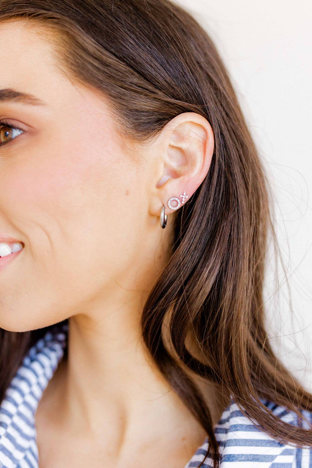 Screwback Stud Earrings - Lainey - Silver