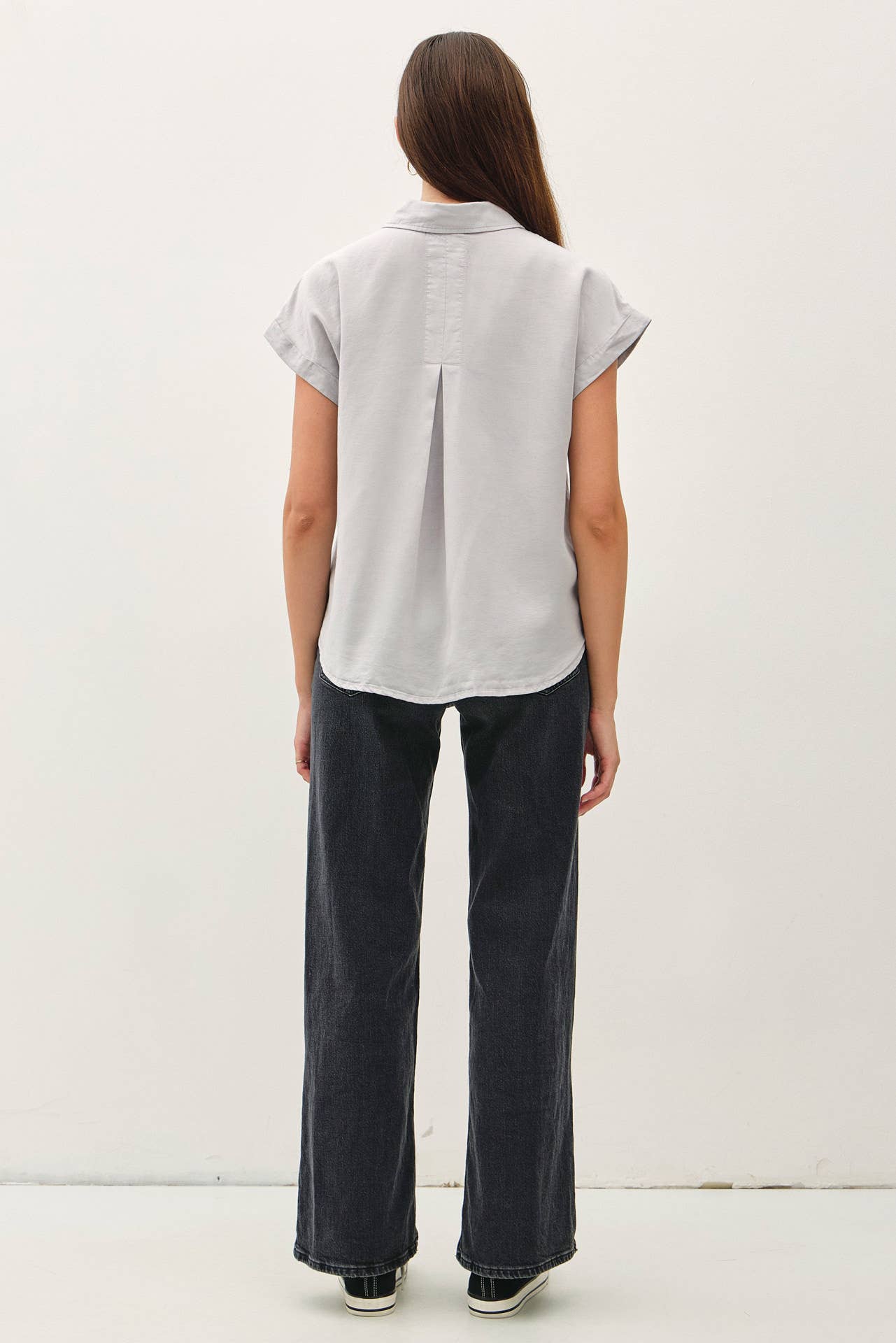 Dolman Button Down Short Sleeve Shirt