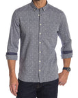 Button Down Shirt with Mélange print