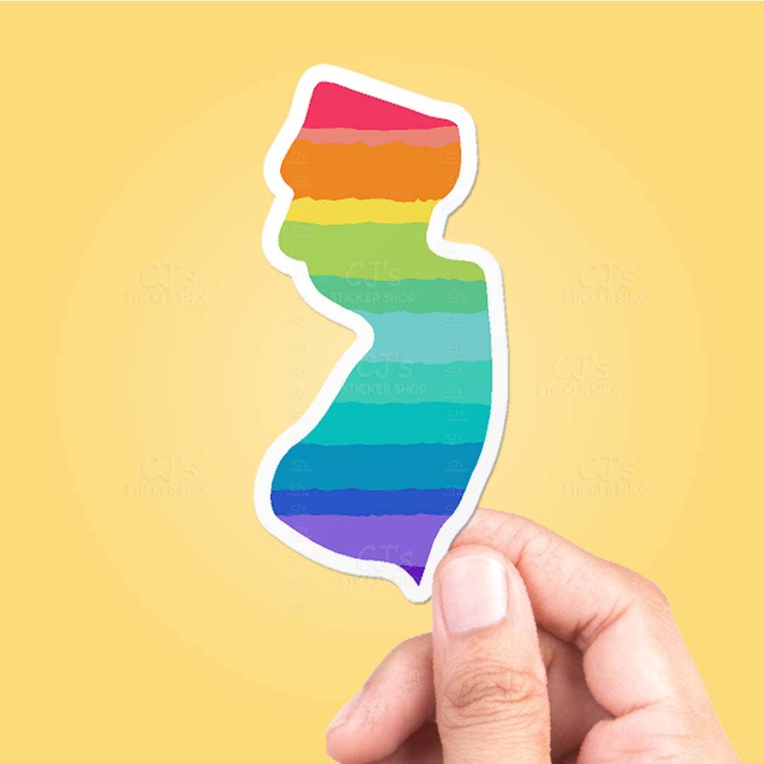 New Jersey Rainbow State Sticker Vinyl Decal