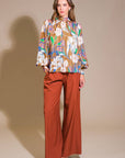 Retro bow tie neck blouse