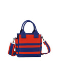 Color block striped tote crossbody