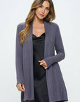 Made in USA Brushed Knit Draped Cardigan with Cashmere Feel