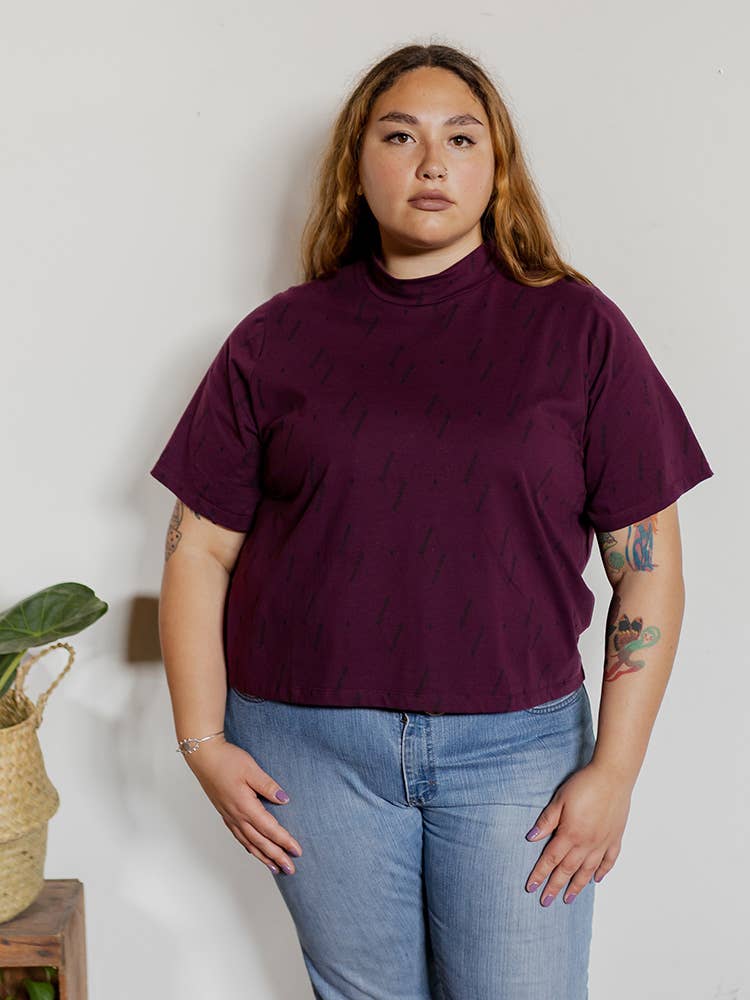 Eve Top - Diamond Vine Dark Purple