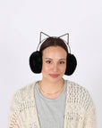 Faux Fur Ear Muffs with Pearl Trimmed Cat Ears