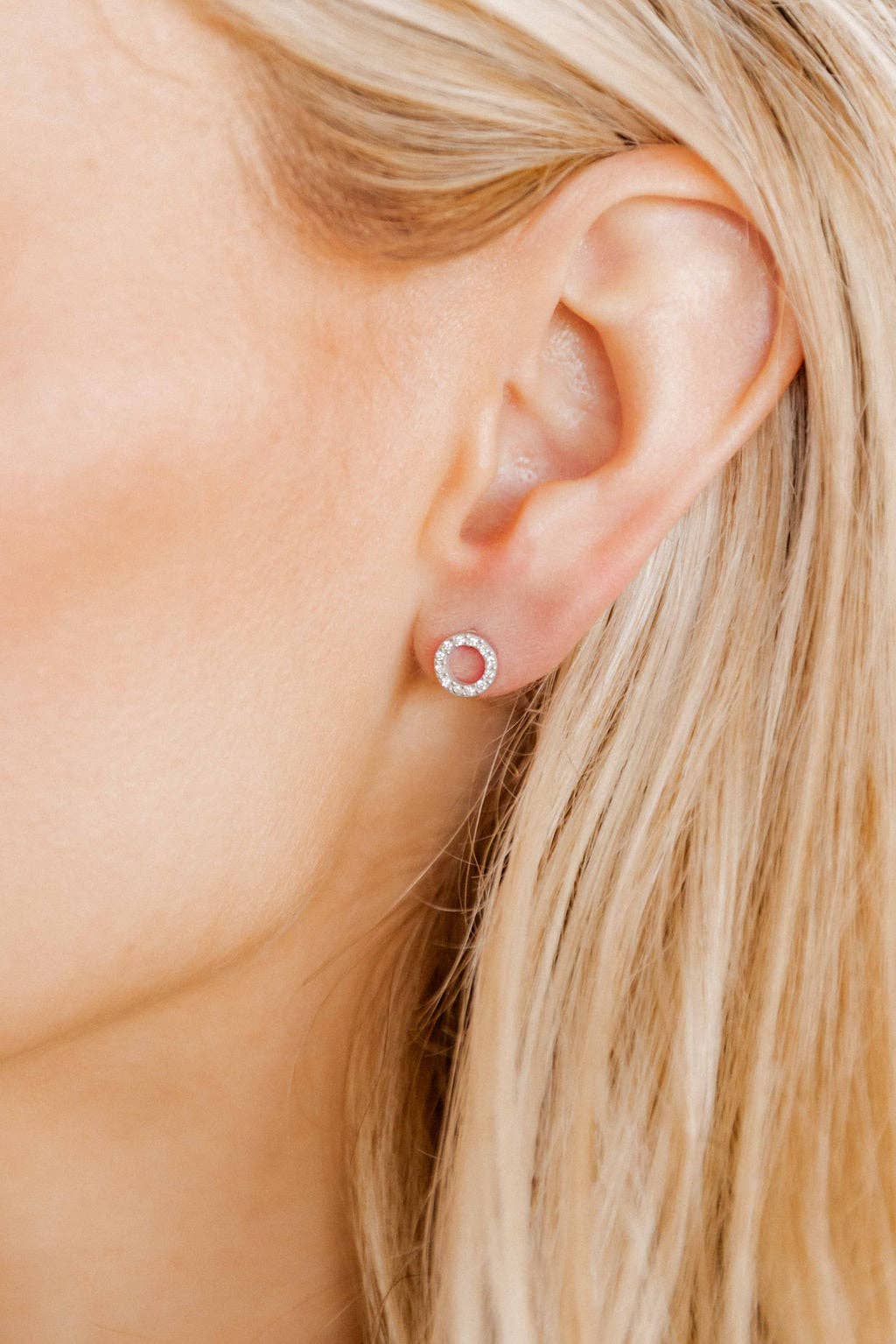 Screwback Stud Earrings - Lainey - Silver