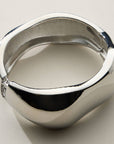 Wide Wavy Silver Cuff Bracelet