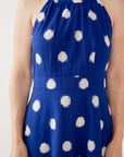 Ilona Dress Blue Polka Dot Ikat