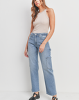 Cargo Straight Leg Denim