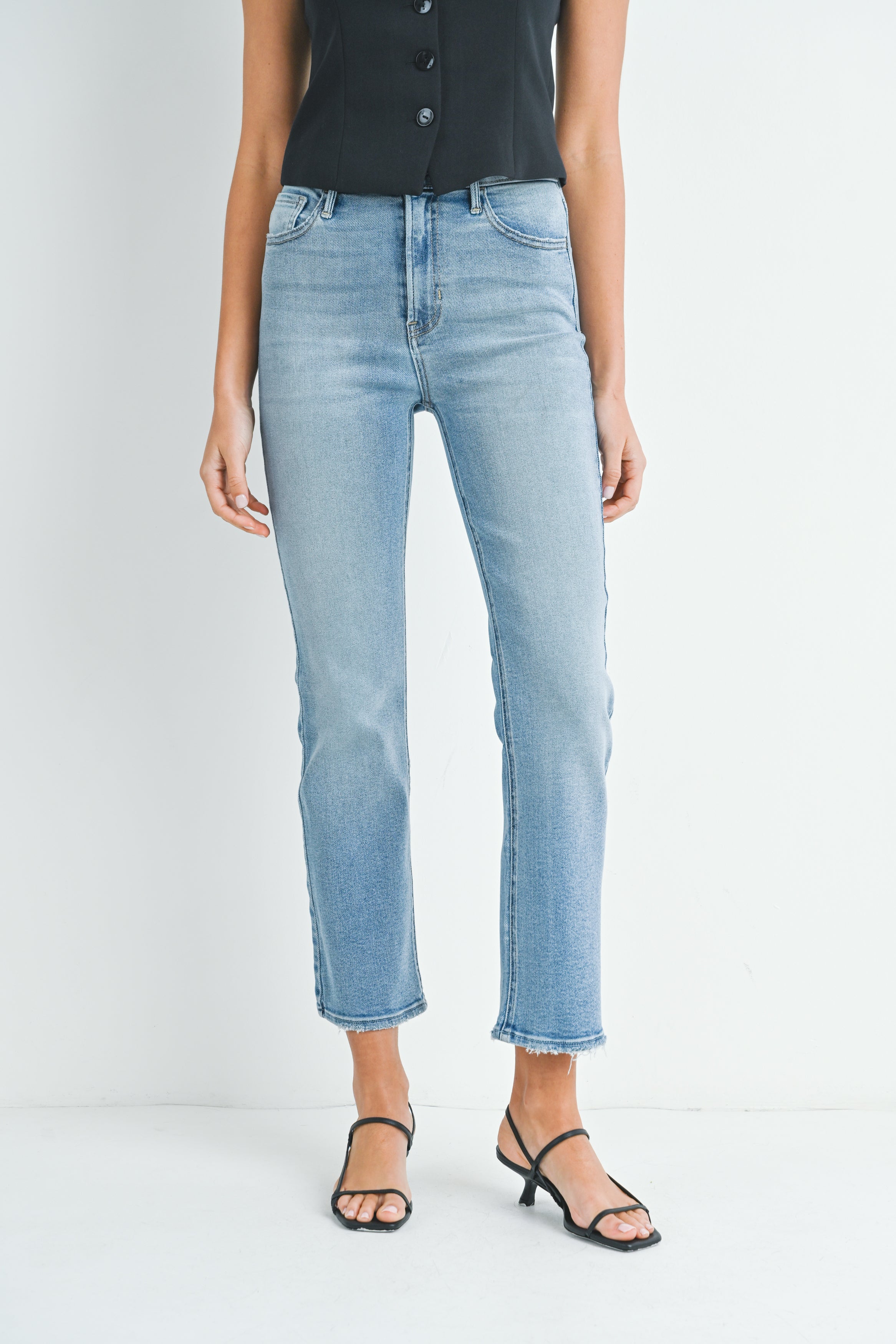 High Rise Soft Stretchy Straight Jeans