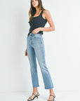 High Rise Soft Stretchy Straight Jeans
