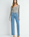 Longer Length Wide Leg Jeans