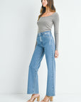 Longer Length Wide Leg Jeans