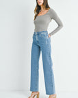 Longer Length Wide Leg Jeans