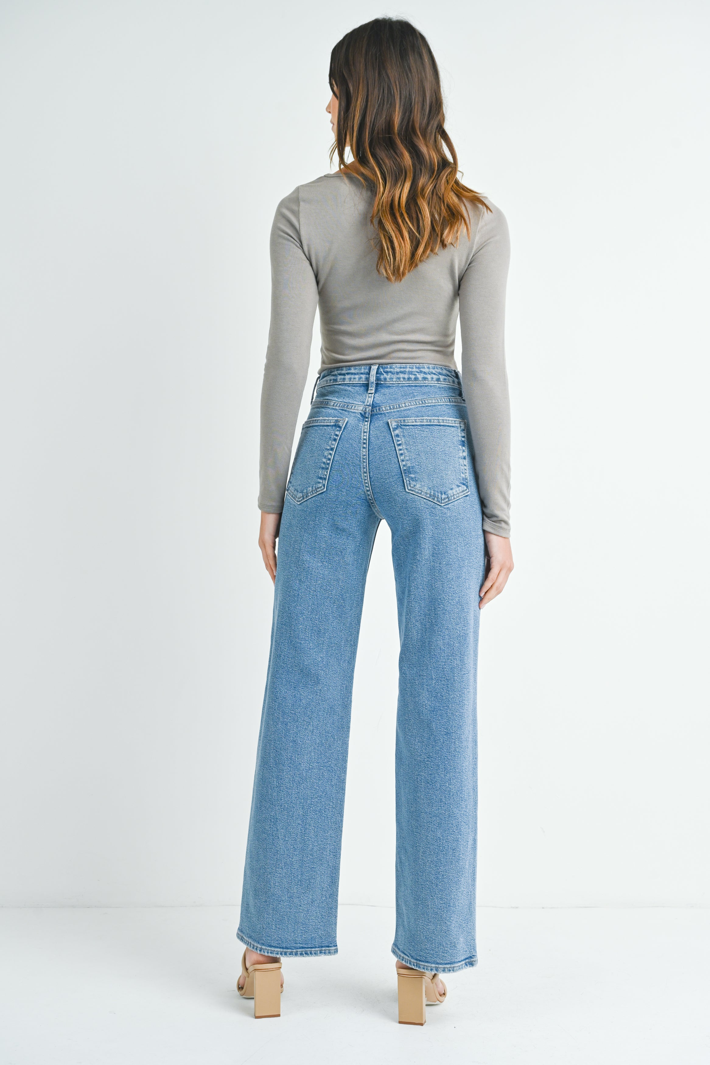 Longer Length Wide Leg Jeans