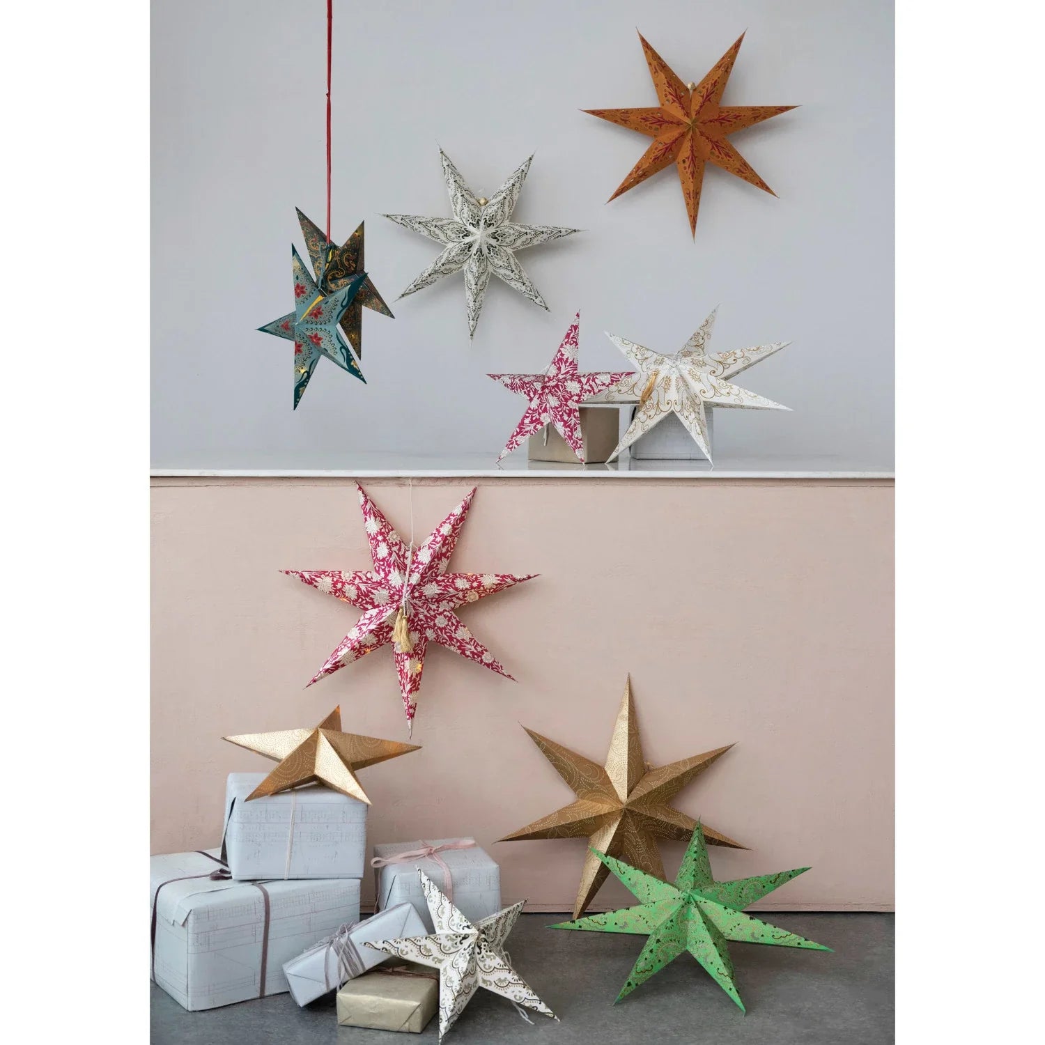 Recycled Paper Star with LED Light