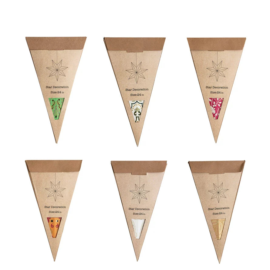 Recycled Paper Star with LED Light