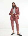 Corduroy pants with belt
